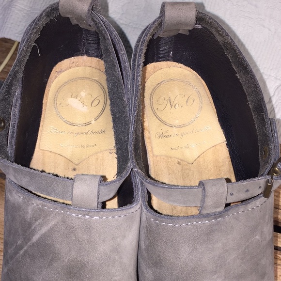 No. 6 Mule Leather & Wooden Heel Clog - 39 - Picture 5 of 10